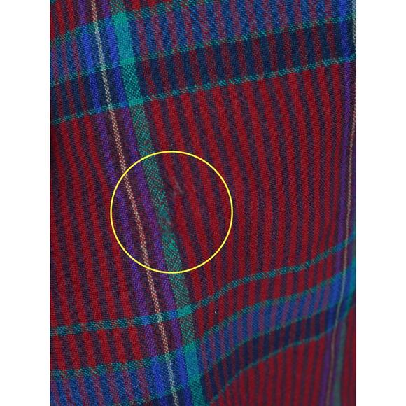 Pendleton Large Button Down Shirt USA Wool Plaid Heritage Dad Burgundy Outdoors - Picture 9 of 9